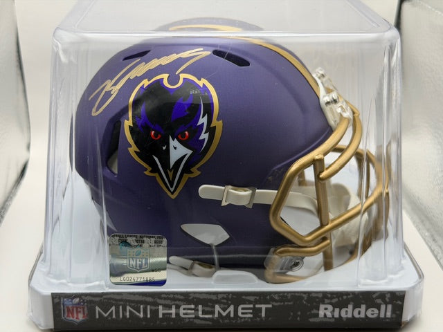 Zay Flowers Baltimore Ravens Autographed Riddell Mini Helmet Beckett
