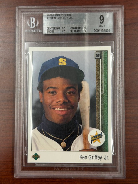 1989 Upper Deck #1 Ken Griffey Jr Seattle Mariners RC Rookie HOF BGS 9 MINT