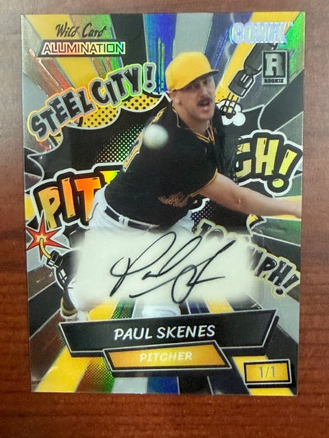 PAUL SKENES 2024 WILD CARD ALUMINATION COMIX ROOKIE AUTOGRAPH AUTO 1/1 RC