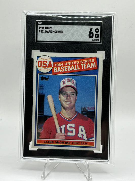 1985 Topps #401 Mark McGwire USA Baseball RC Rookie SGC 6