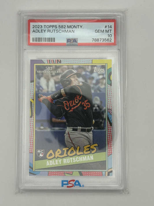 2023 Topps 582 Montgomery Club Adley Rutschman Rookie PSA 10