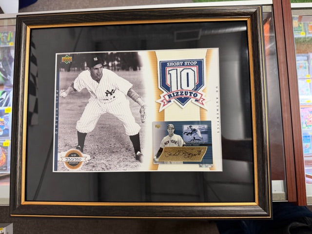 2003 UD Authentics Framed Signed Auto Phil Rizzuto /350