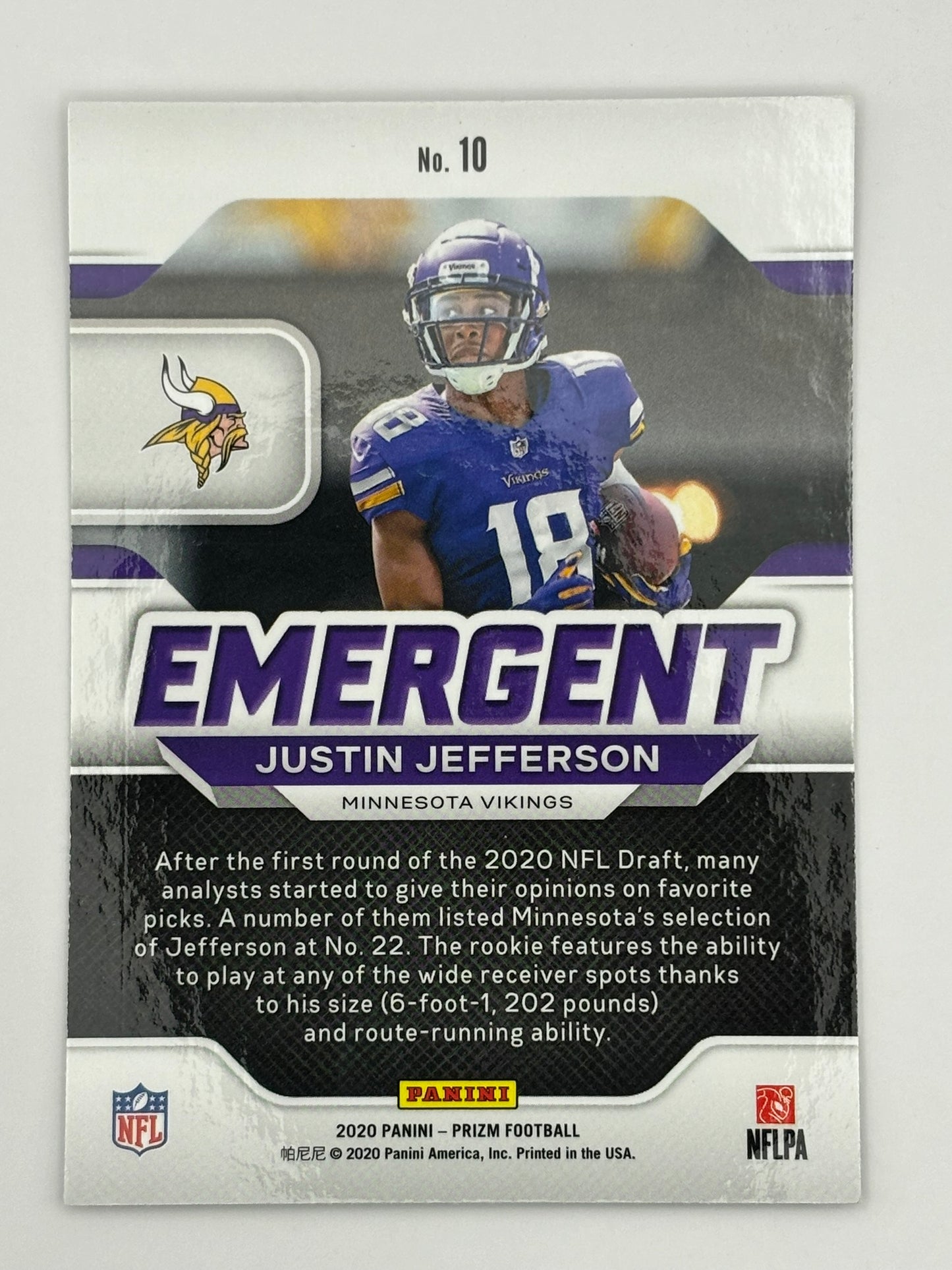2020 Prizm Emergent Justin Jefferson Rookie