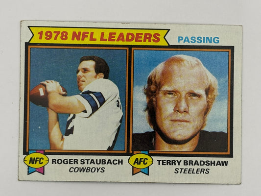 1979 Topps Roger Staubach Terry Bradshaw 1978 NFL Leaders