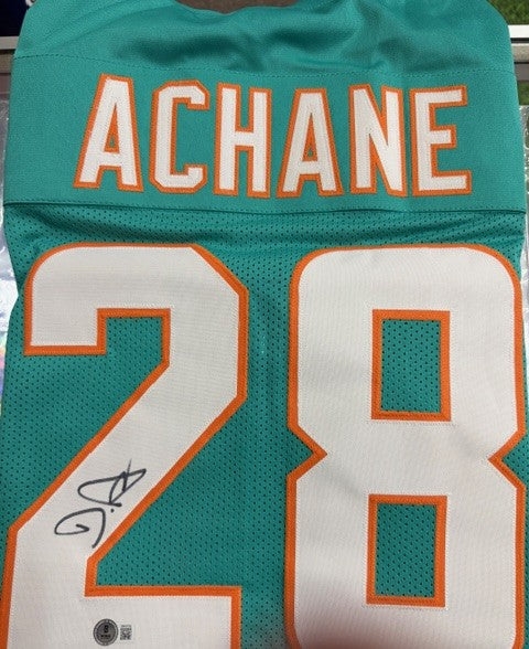 Devon Achane Autographed SIGNED Jersey - Teal - Beckett Authenticated