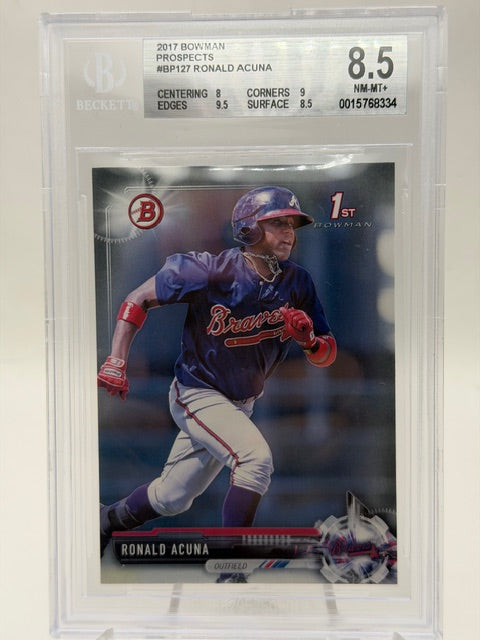 2017 Bowman Prospects 1st #BP127 Ronald Acuna Braves BGS 8.5