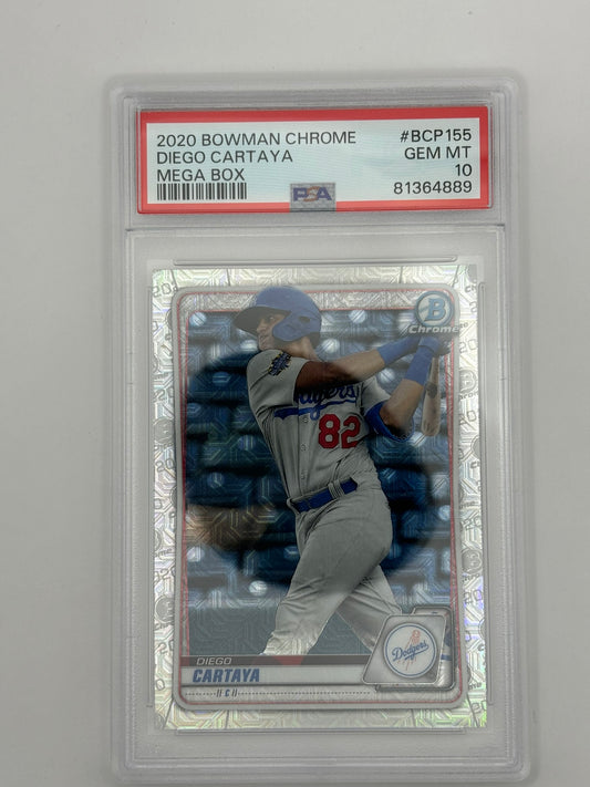 2020 Bowman Chrome Diego Cartaya Mojo Dodgers PSA 10