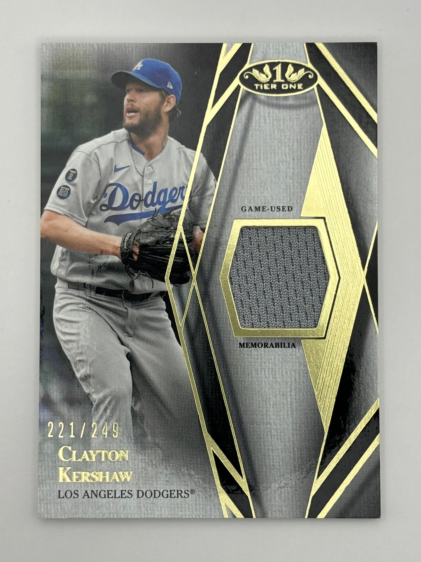 2022 Topps Tier 1 Clayton Kershaw Jersey Patch /249
