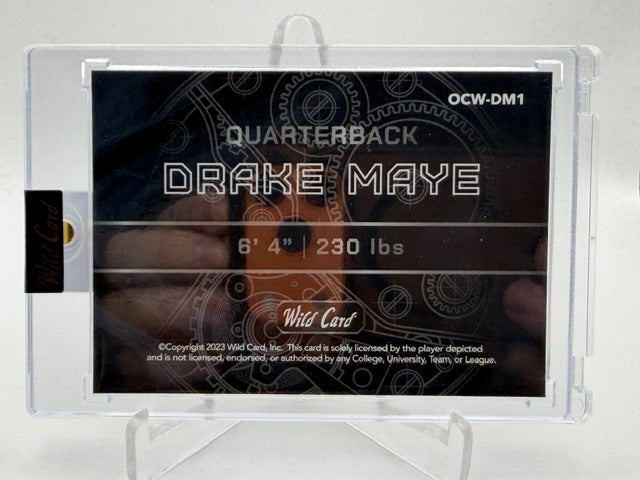 2023 Wild Card Drake Maye #OCW-DM1 QB1 On The Clock Rookie White & Orange /50 RC