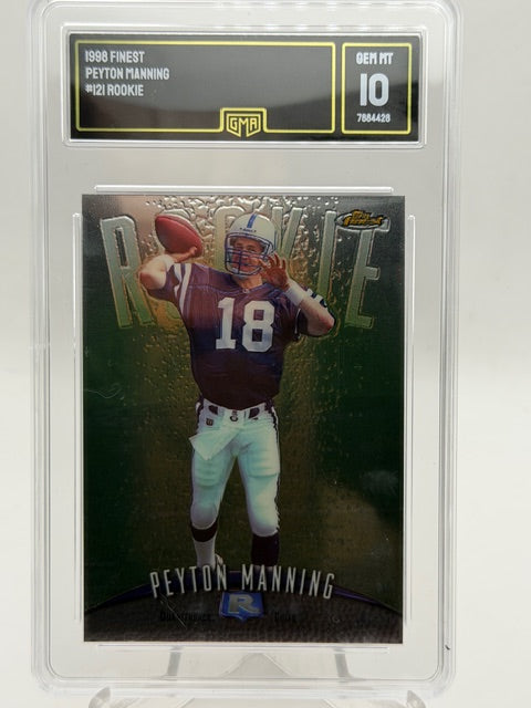 1998 Topps Finest Peyton Manning Rookie RC #121 GMA 10