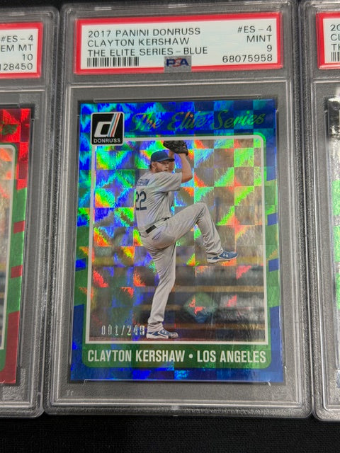 2017 Donruss Optic Clayton Kershaw Gold Vinyl 1/1 PSA 10 W/ Rainbow Set (7)