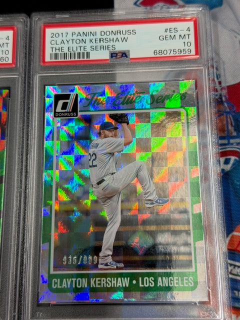 2017 Donruss Optic Clayton Kershaw Gold Vinyl 1/1 PSA 10 W/ Rainbow Set (7)