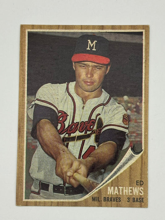 1962 Topps Baseball Vintage Ed Mathews #30 HOF Milwaukee Braves