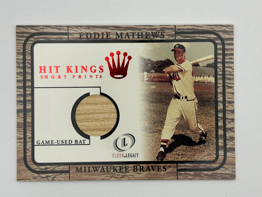 2001 FLEER LEGACY EDDIE MATHEWS GAME USED BAT RELIC