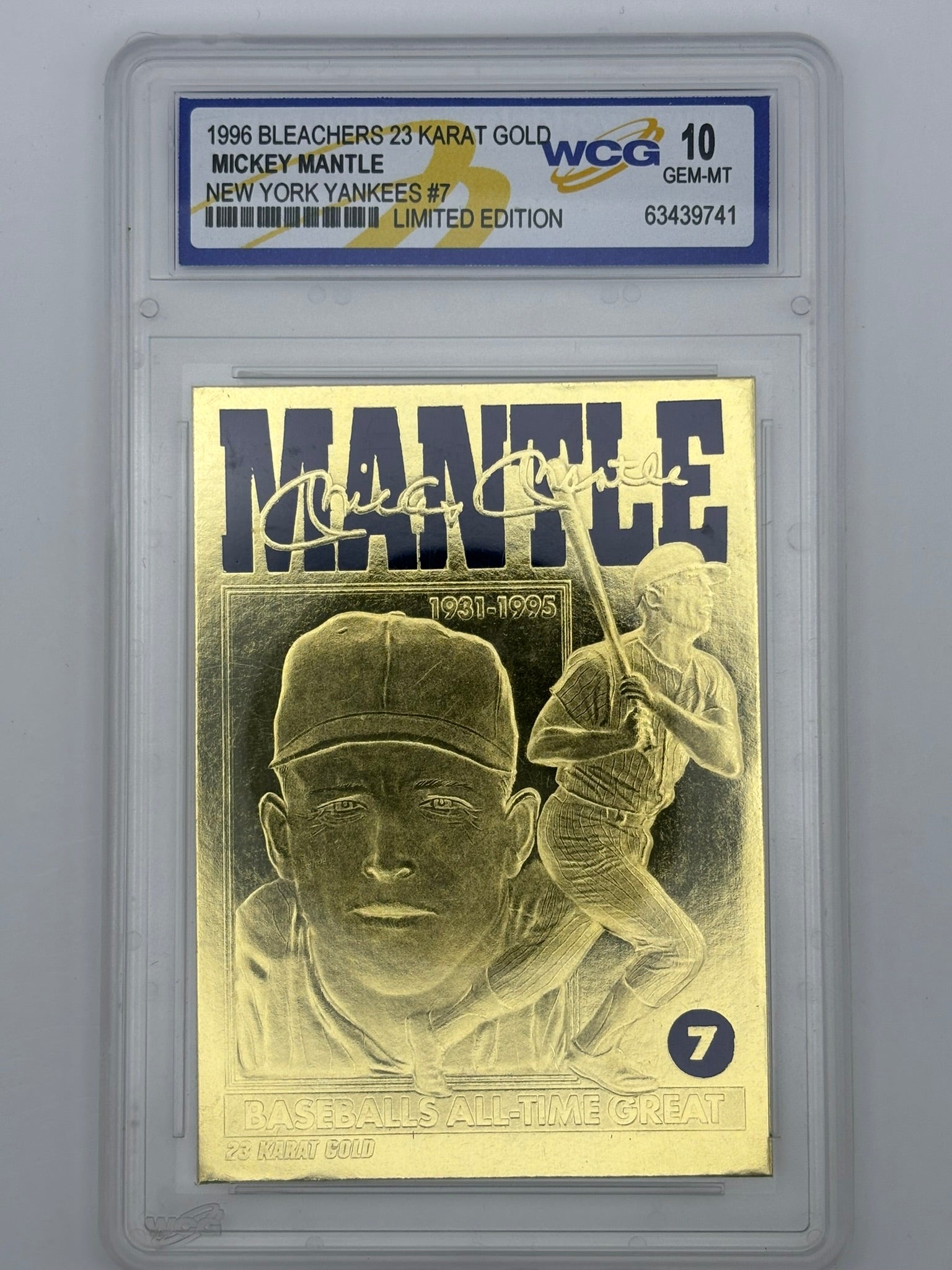 mickey mantle limited edition card 1952 Topps Rookie Porcelain Baseball Rare ERROR NO # Metal Playing Card Mickey Mantle Novelty Coin Card.