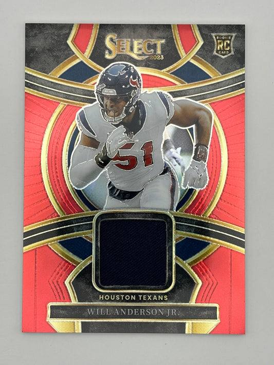 2023 Select Football Will Anderson Rookie Jersey Relic