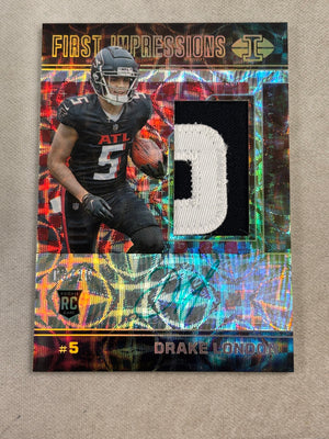 2022 Panini Illusions Football Drake London First Impressions RPA /10 RC Rookie Falcons