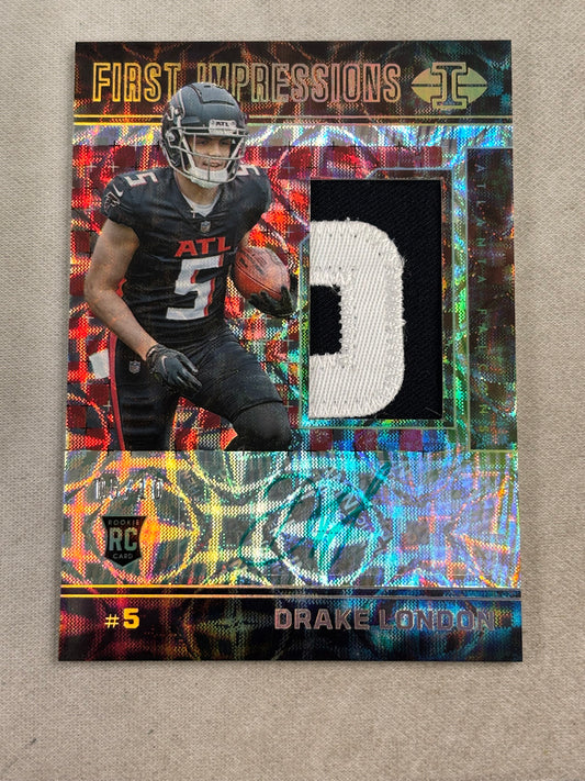 2022 Panini Illusions Football Drake London First Impressions RPA /10 RC Rookie Falcons