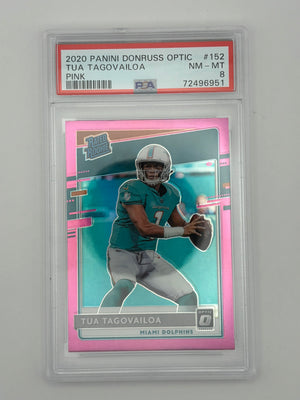 2020 Optic Pink Tua Tagovailoa Rookie PSA 8
