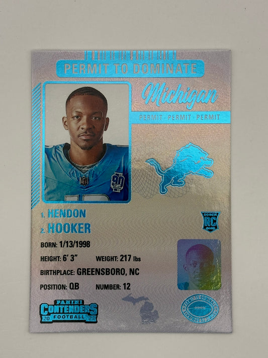 2023 Contenders Permit To Dominate Hendon Hooker Rookie