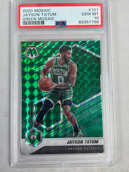 2020 Mosaic Jayson Tatum Green Mosaic PSA GEM MT 10 Boston Celtics