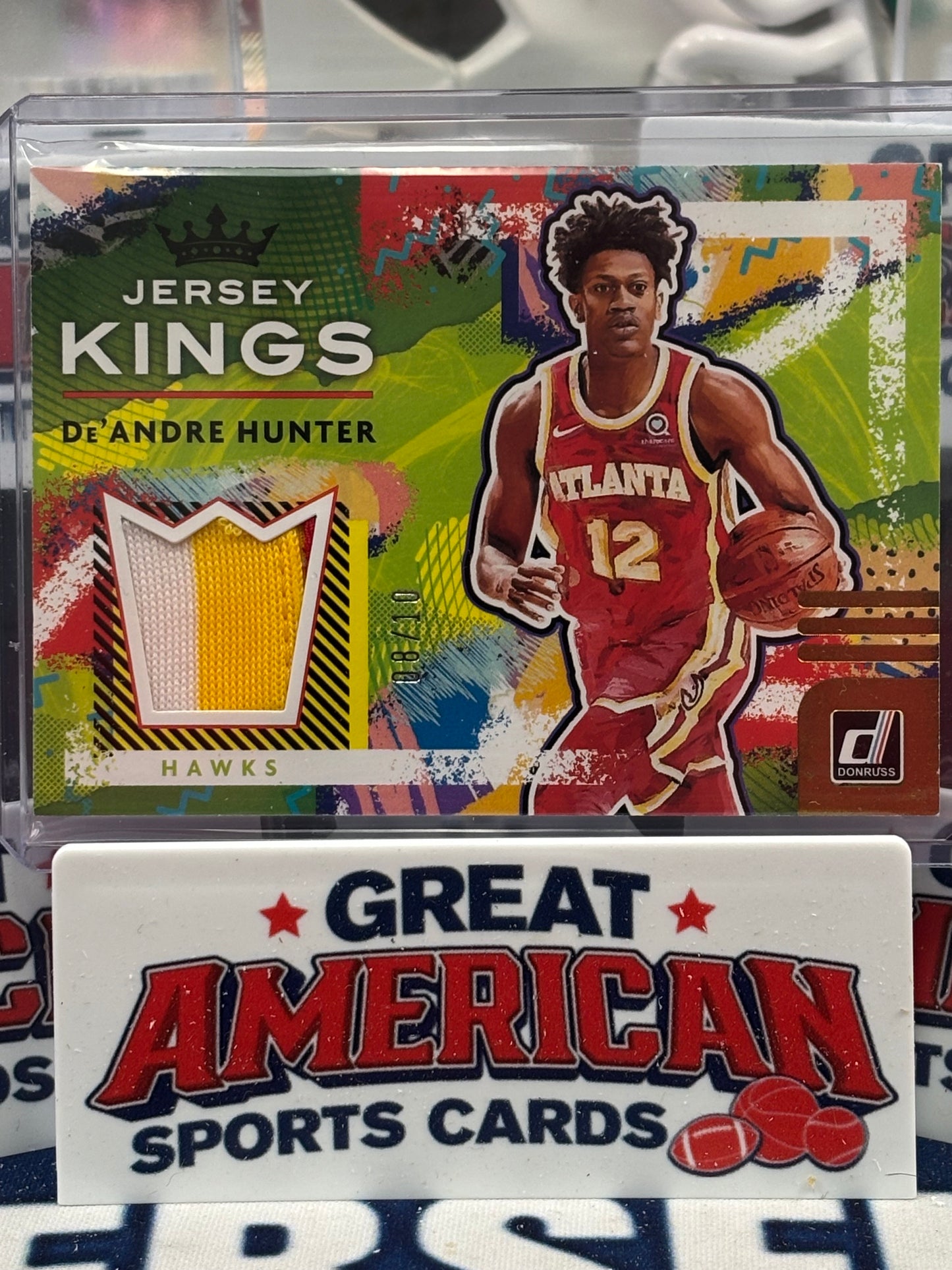 2021-22 Panini Donruss Basketball De'Andre Hunter Jersey Kings Patch /10 Atlanta Hawks