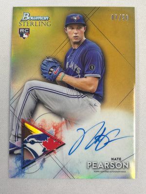 2021 Bowman Sterling Nate Pearson Rookie RC Auto /50 Gold Toronto Blue Jays
