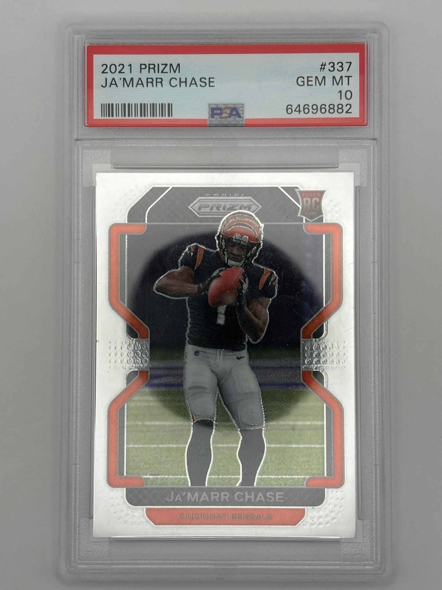 2021 Panini Prizm Ja’MARR CHASE Base Rookie #337 JaMarr RC Bengals PSA 10 GEM