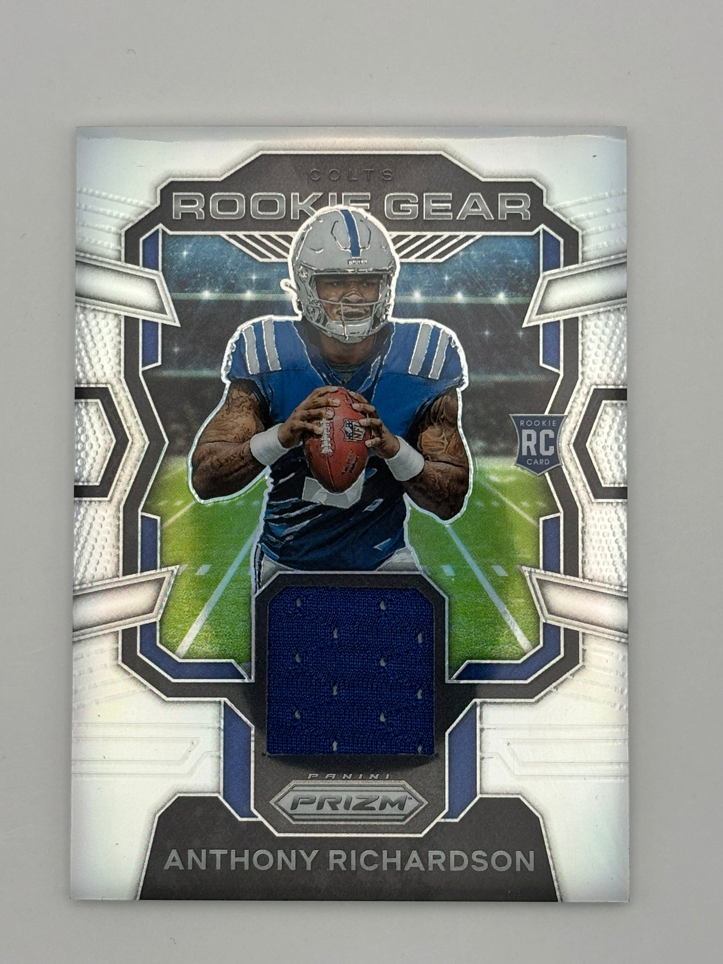 ANTHONY RICHARDSON 2023 Panini Prizm Rookie Gear Jersey Patch Silver Colts RC
