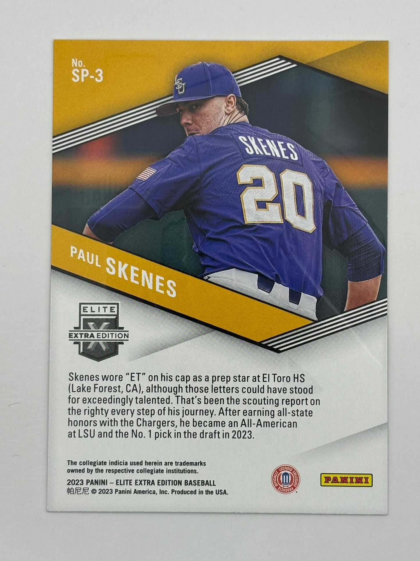 2023 Elite Extra Edition Paul Skenes Spellbound "E"