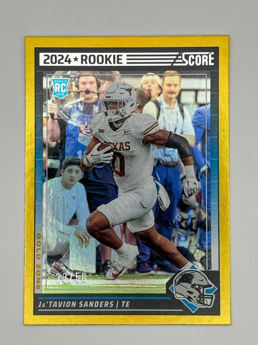 2024 Score Ja'Tavion Sanders Gold Zone Rookie /50