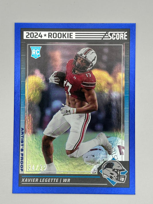 2024 Score Xavier Legette Blue Artist Proof /35