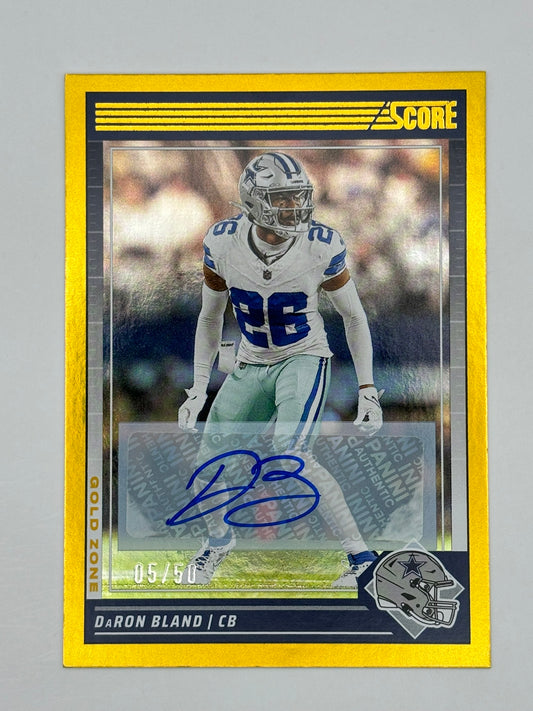 2024 Score DaRon Bland Gold Zone Auto 05/50 Cowboys