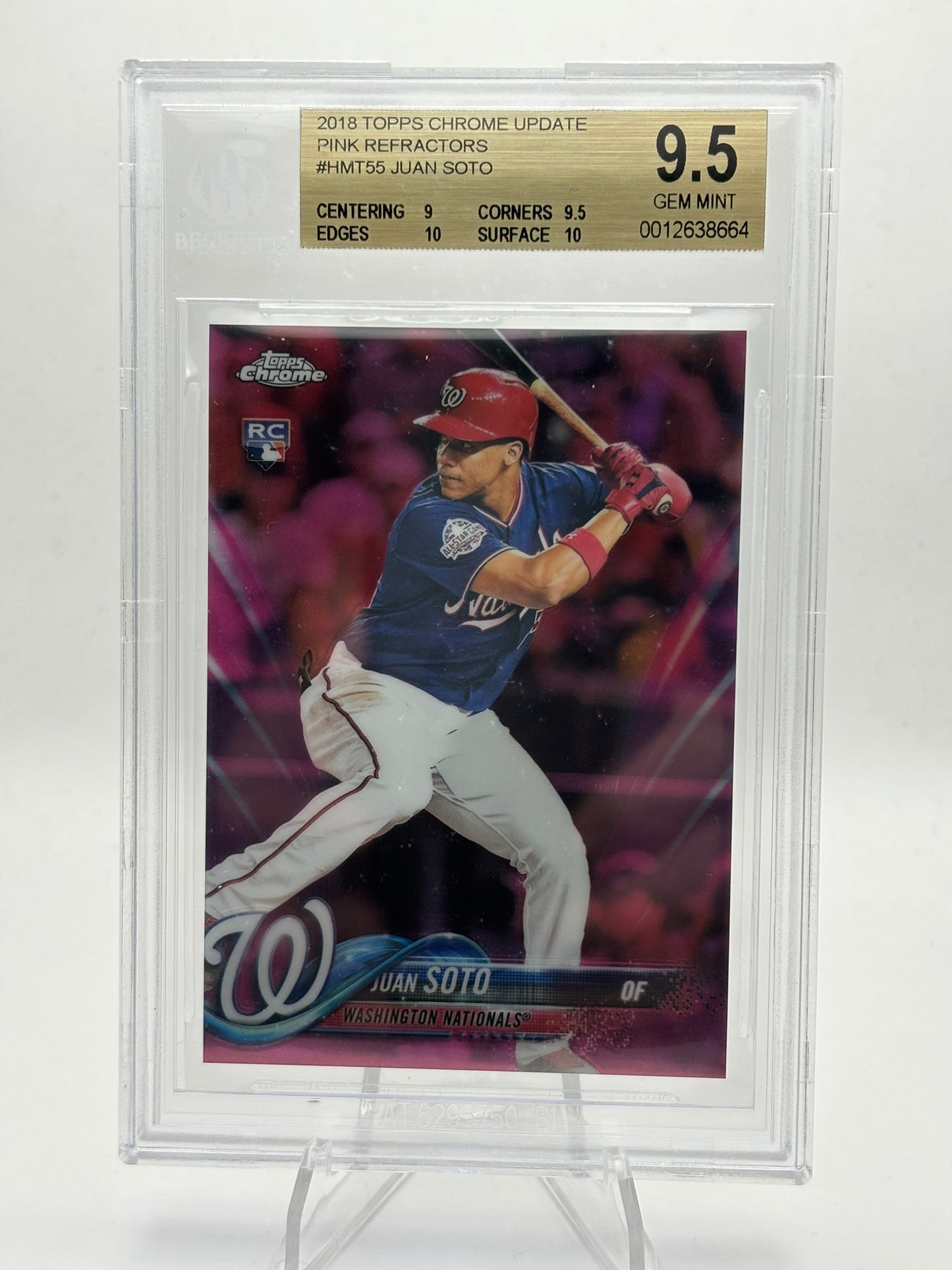 2018 Topps Chrome Update Juan Soto Pink Refractor Rookie BGS 9.5