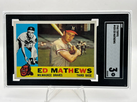 1960 TOPPS ED EDDIE MATHEWS BRAVES SGC 3