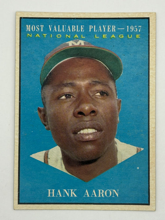 1961 Topps #484 Hank Aaron MVP