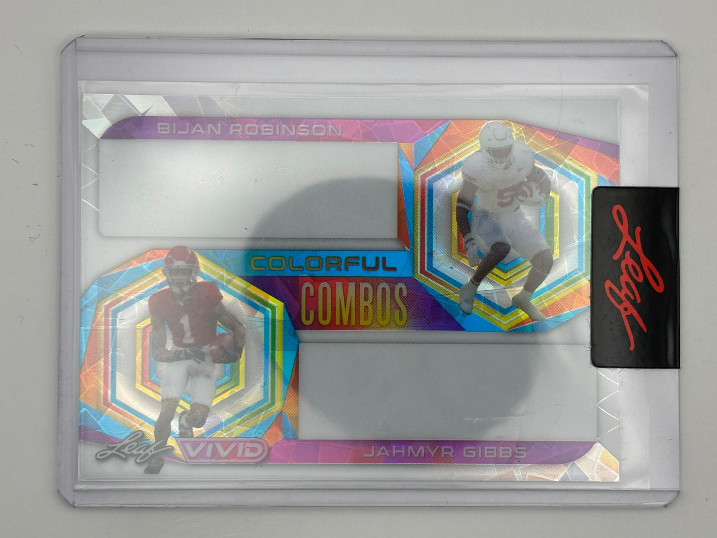 2023 Leaf Vivid Colorful Combos Jahmyr Gibbs Bijan Robinson 1/1 Proof
