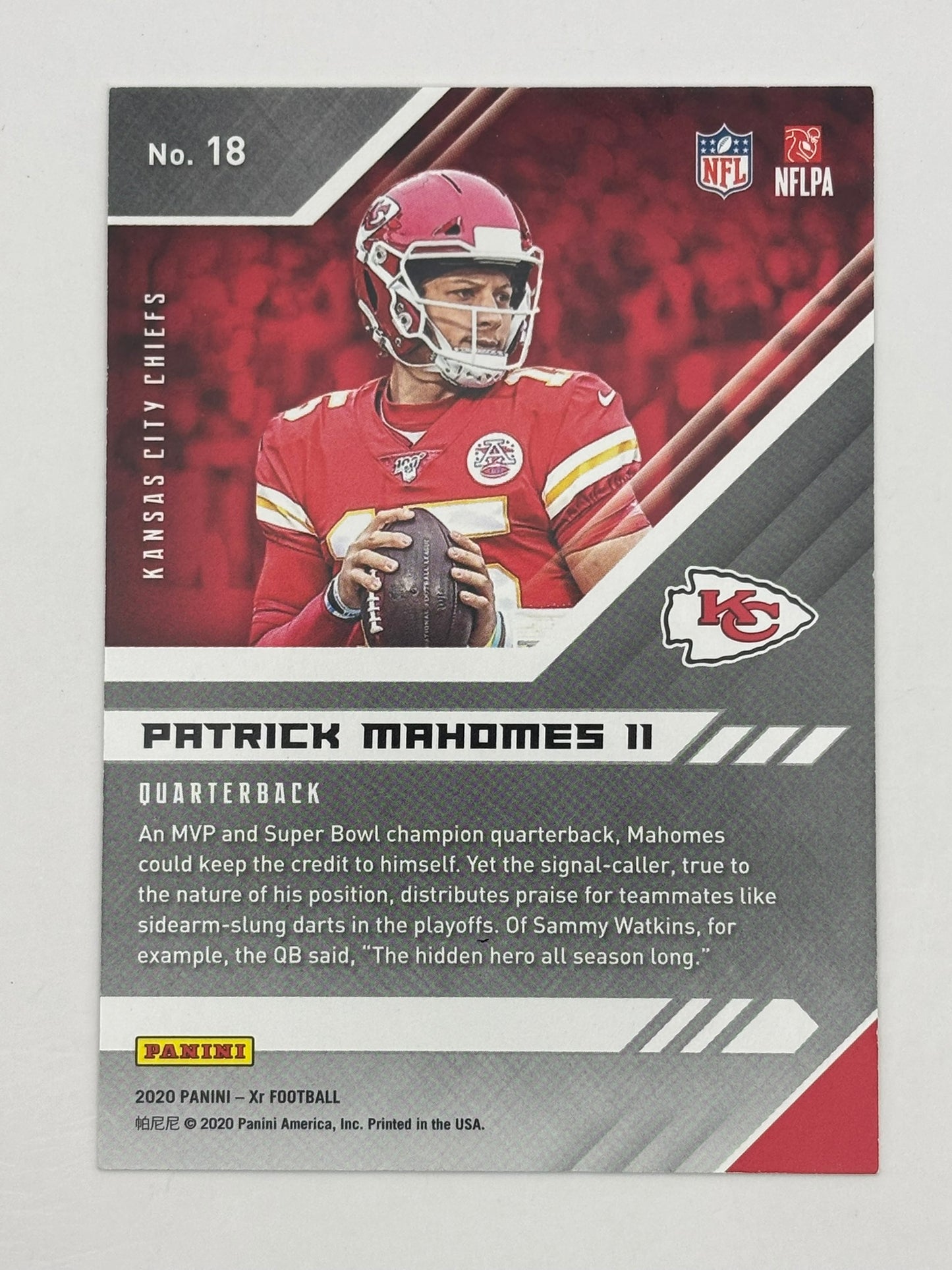2020 Panini XR Red Patrick Mahomes II /249 #18
