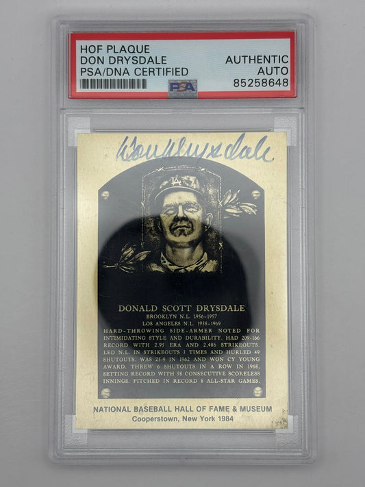 Don Drysdale Signed Autographed HOF Plaque AUTO PSA/DNA
