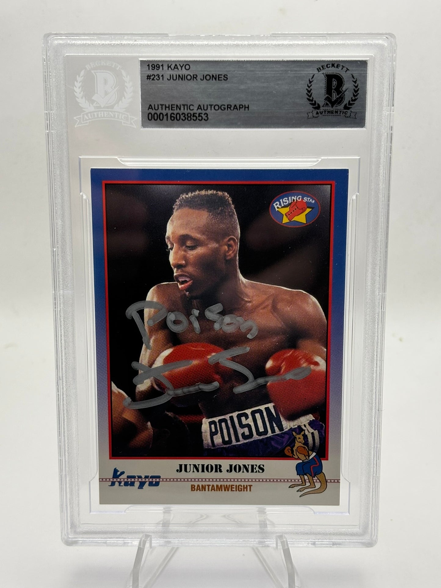 JUNIOR JONES 1991 KAYO BOXING RISING STAR AUTOGRAPH AUTO BGS
