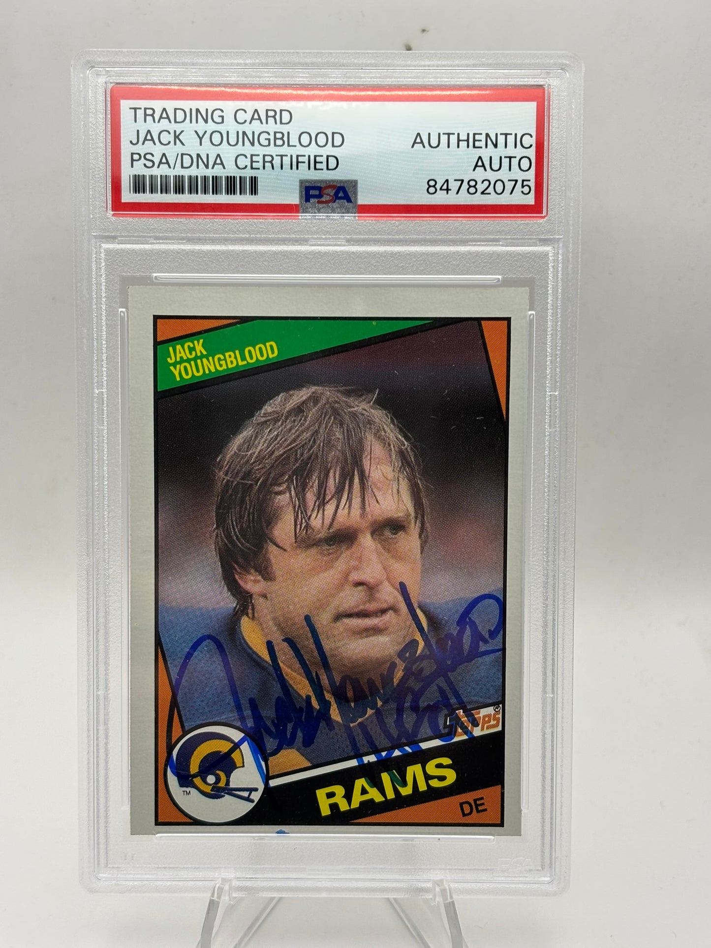 Jack Youngblood Signed 1984 Topps #287 Inscribed `HOF 01` (PSA)