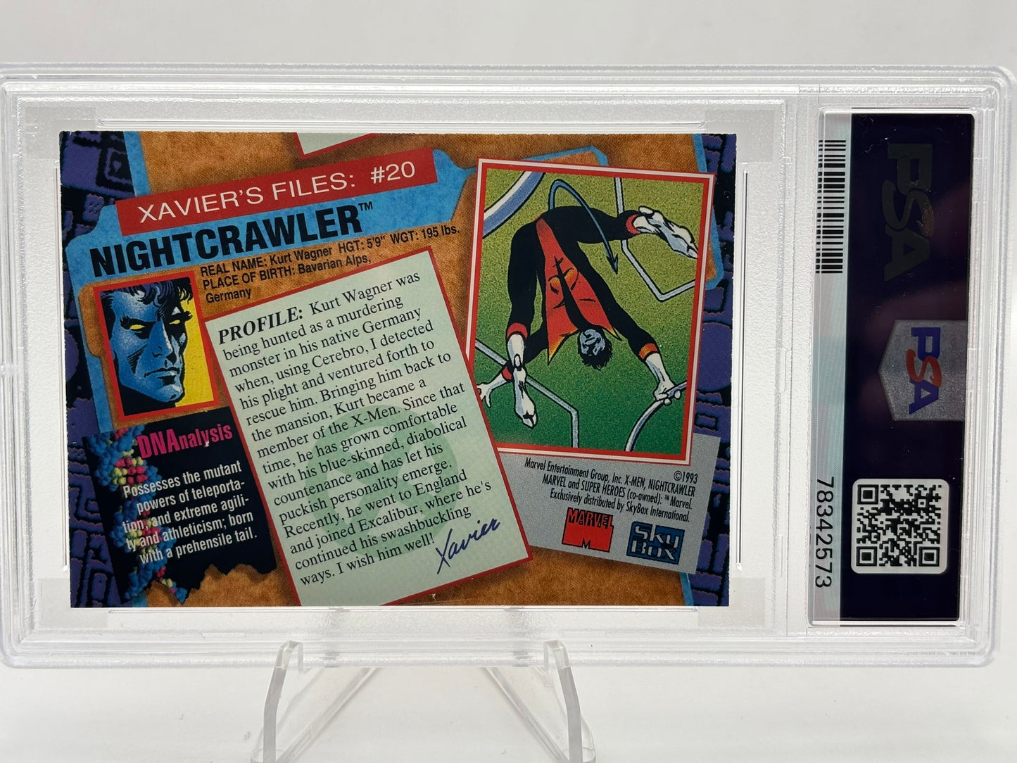 1993 Skybox X-Men Series 2 - Nightcrawler - PSA 8 - Card #20