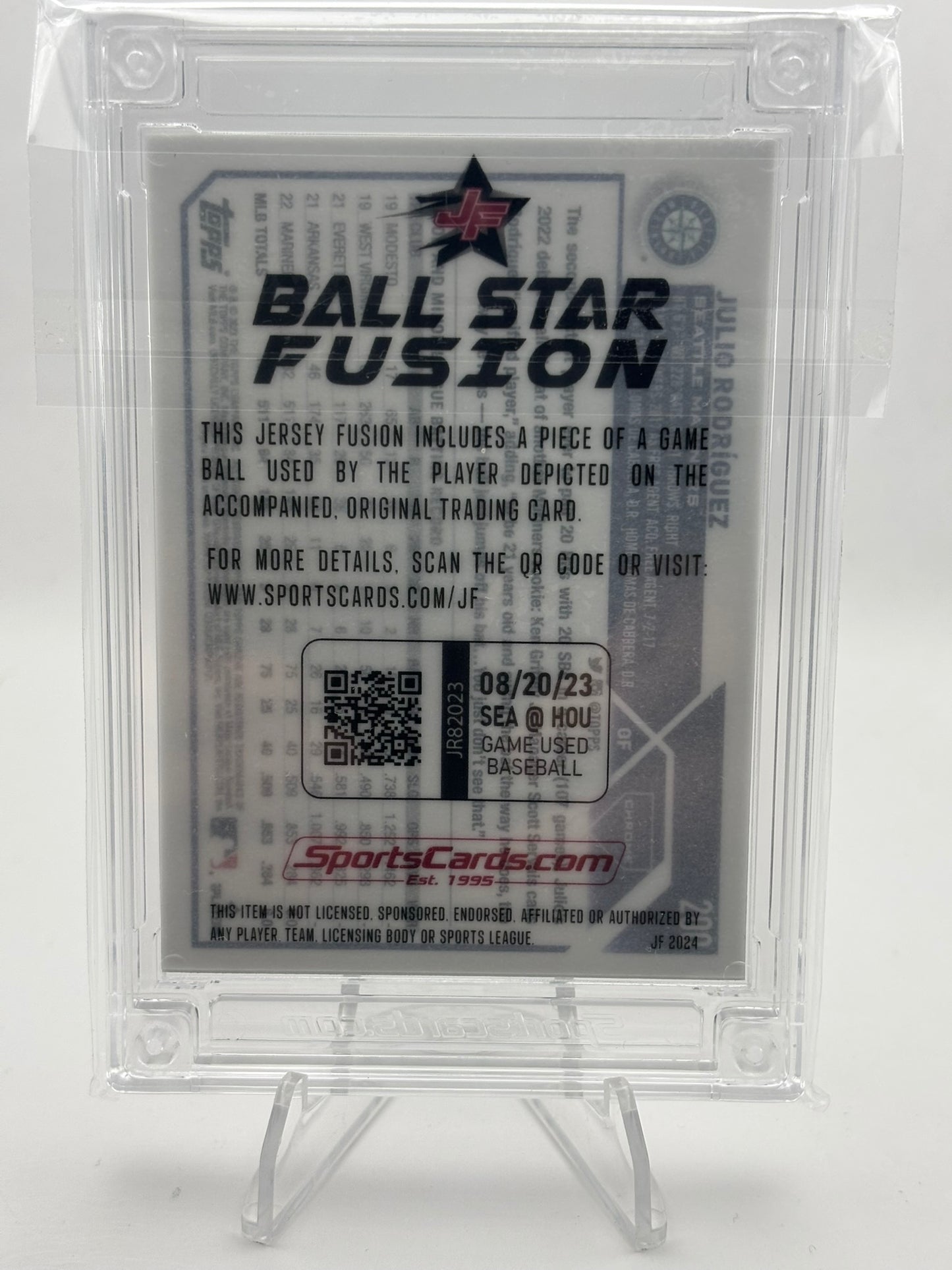 Julio Rodriguez 2024 Jersey Fusion #39/44 Game Used Baseball Relic- Mariners