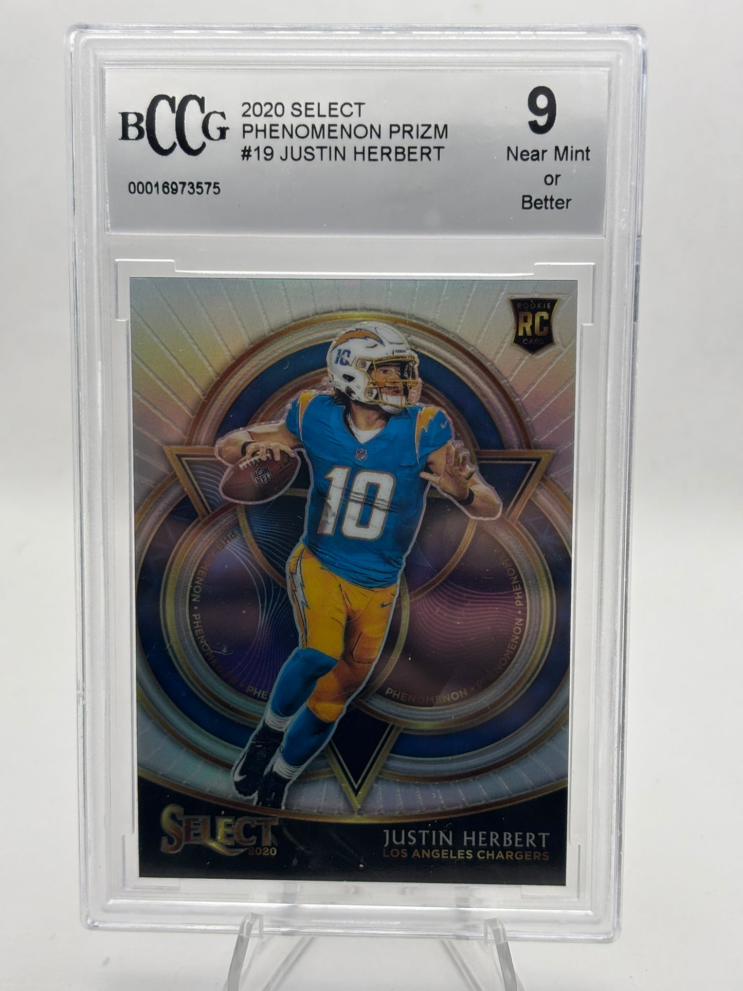 2020 Panini Select JUSTIN HERBERT PHENOMENON CHARGERS ROOKIE #P19 BCCG 9