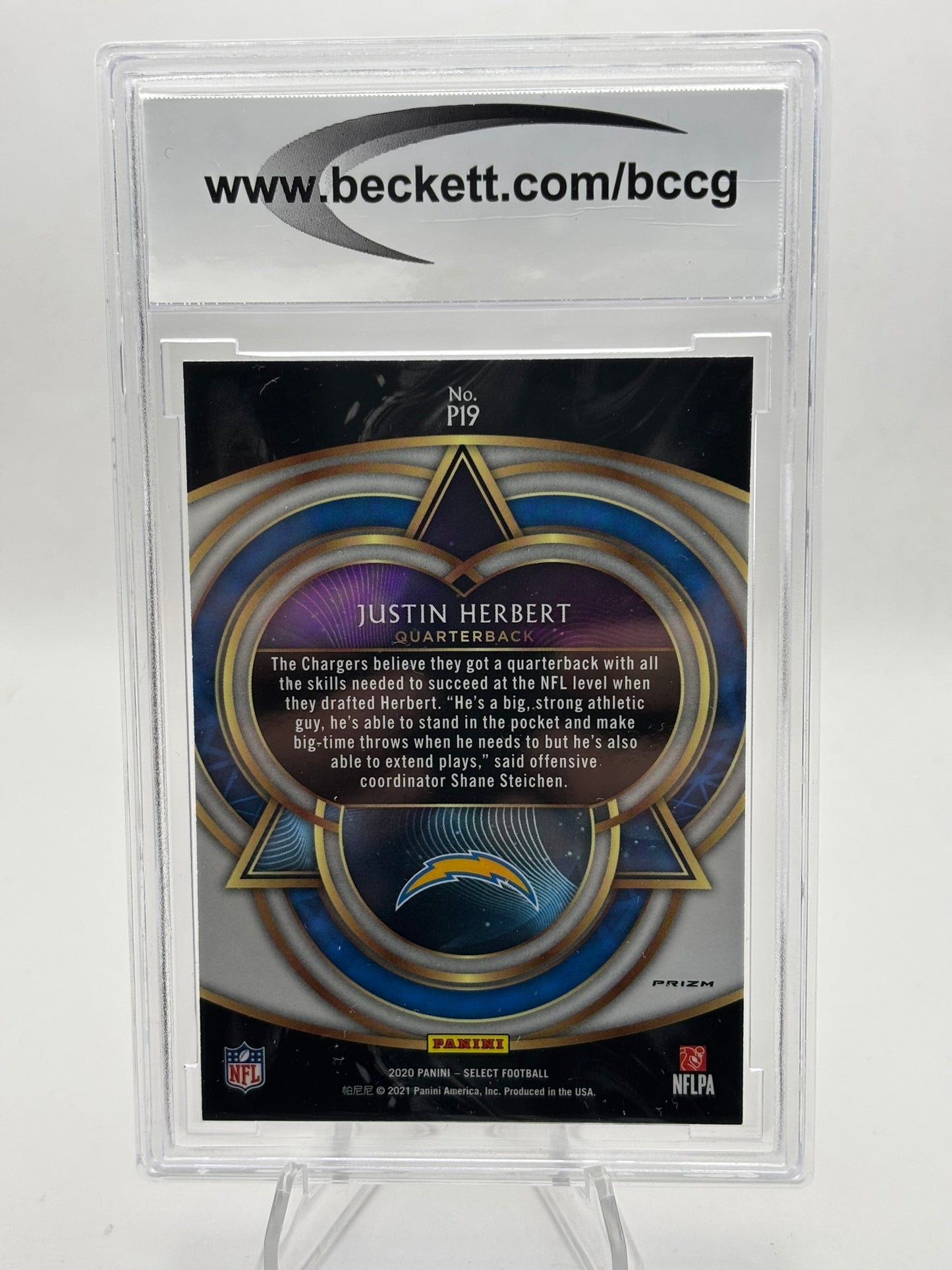 2020 Panini Select JUSTIN HERBERT PHENOMENON CHARGERS ROOKIE #P19 BCCG 9
