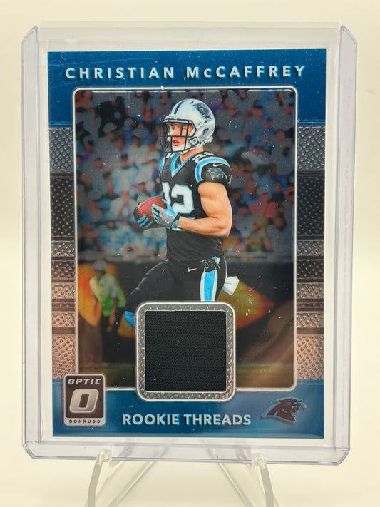 2017 Donruss Optic Christian McCaffrey Rookie Threads Jersey Card Panthers