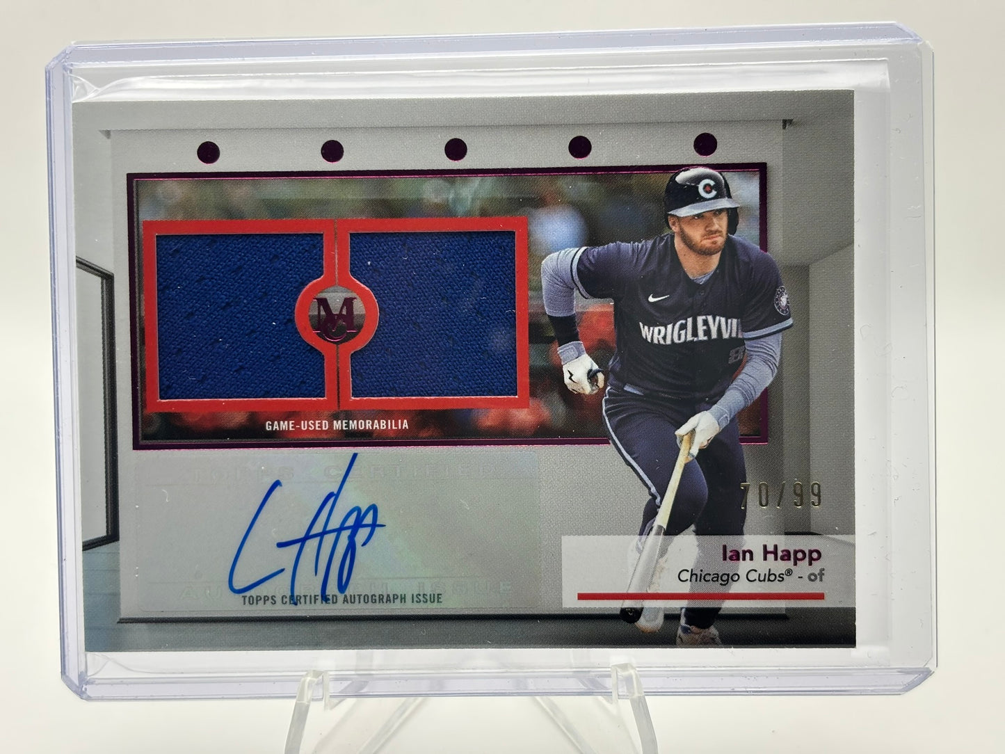2024 Topps Museum Collection Ian Happ Dual Relic Auto /99 Chicago Cubs SP