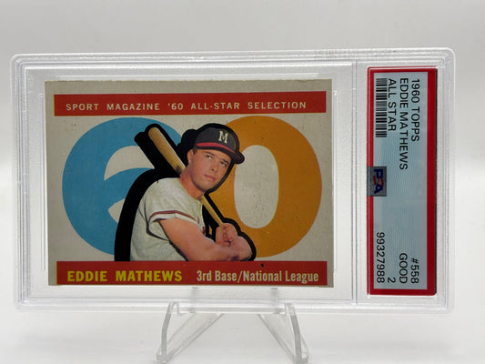 1960 TOPPS Eddie Mathews 1960 All Star PSA 2