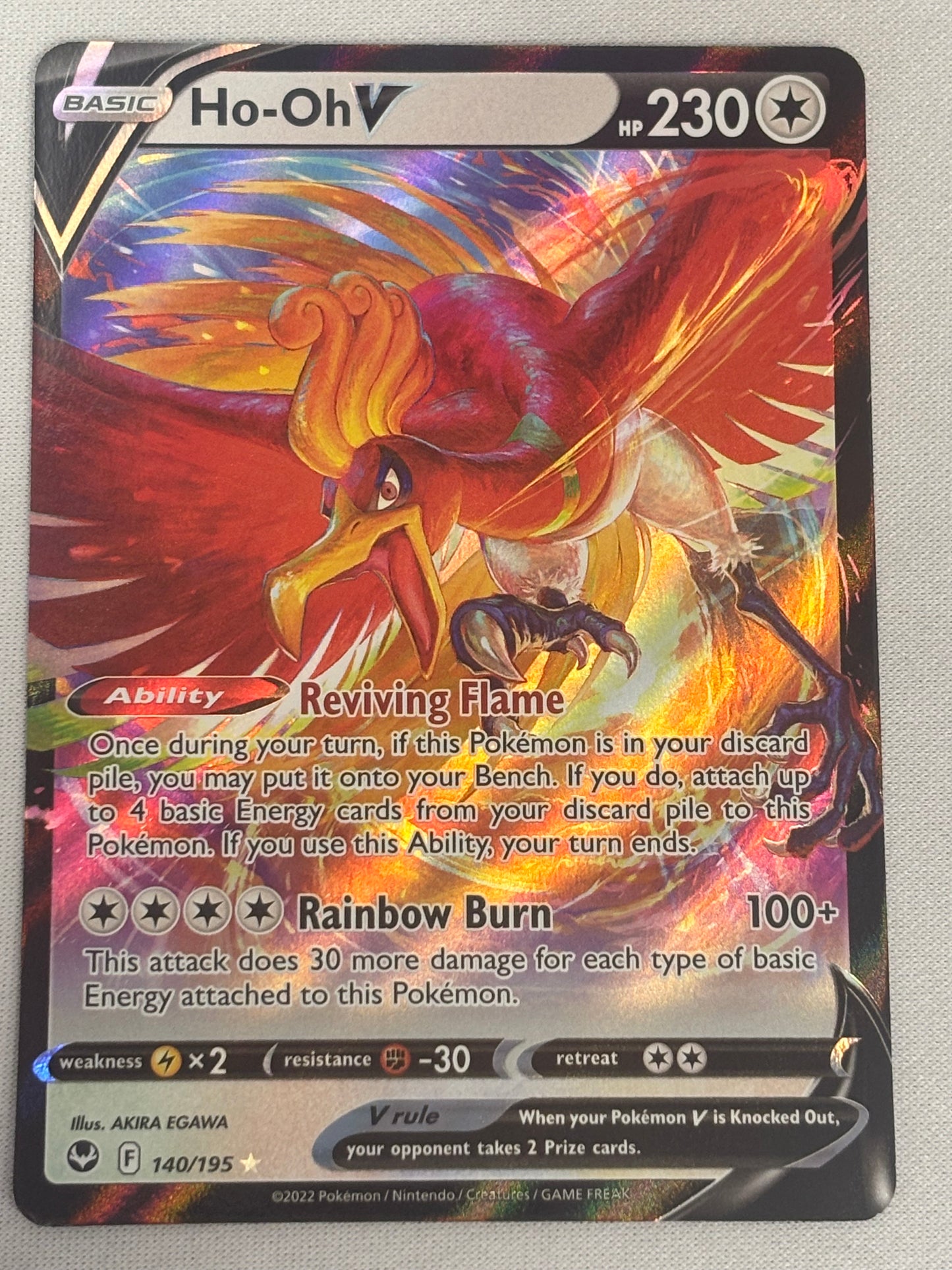 Ho-Oh V 140/195 Swsh12: Sword & Shield - Silver Tempest Holo