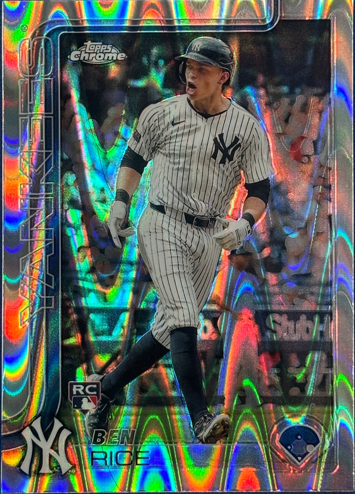 2025 Topps Chrome Ben Rice Rookie Raywave Refractor #139 RC Yankees
